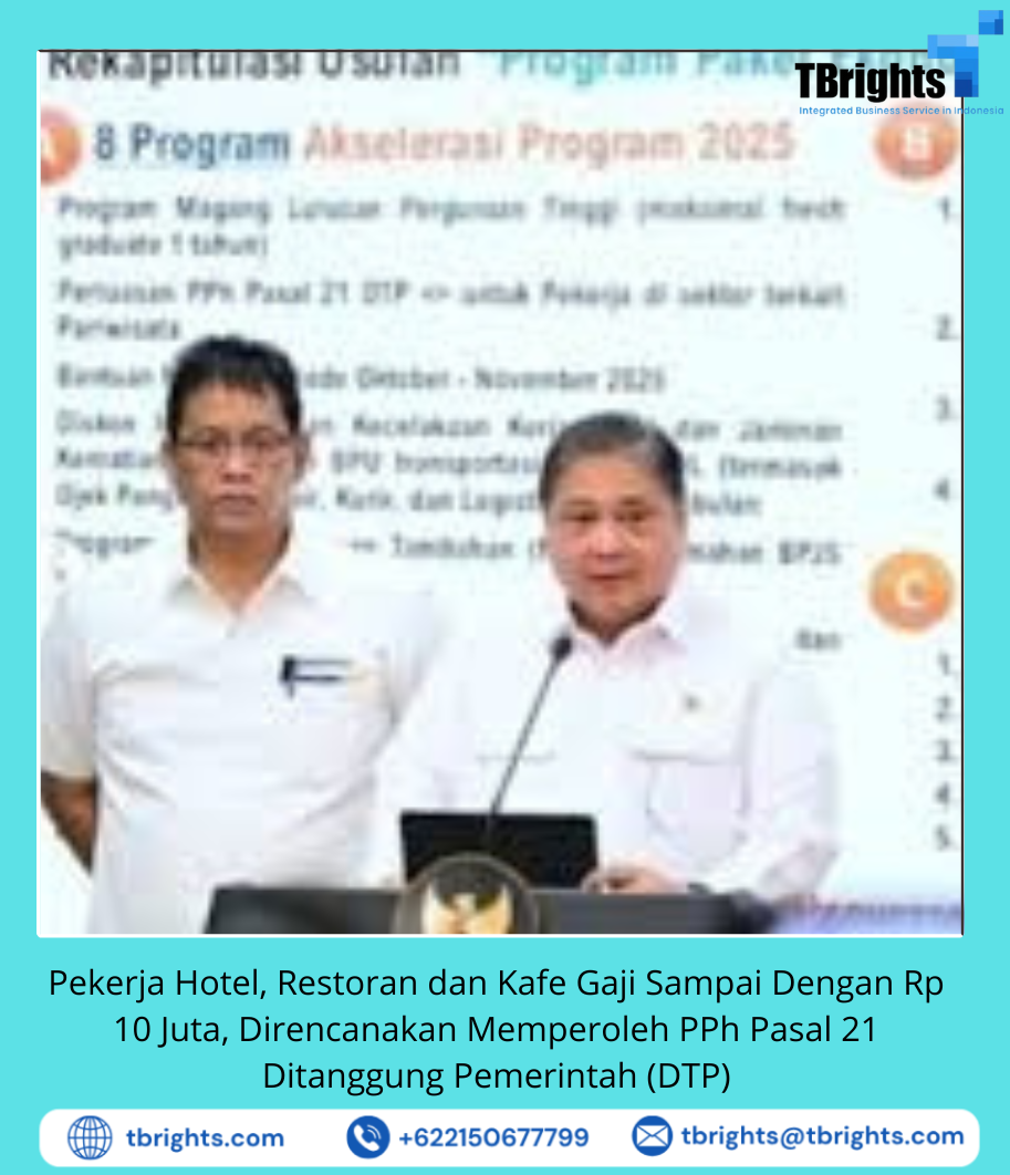 Pekerja Hotel, Restoran dan Kafe Gaji Sampai Dengan Rp 10 Juta, Direncanakan Memperoleh PPh Pasal 21 Ditanggung Pemerintah (DTP)