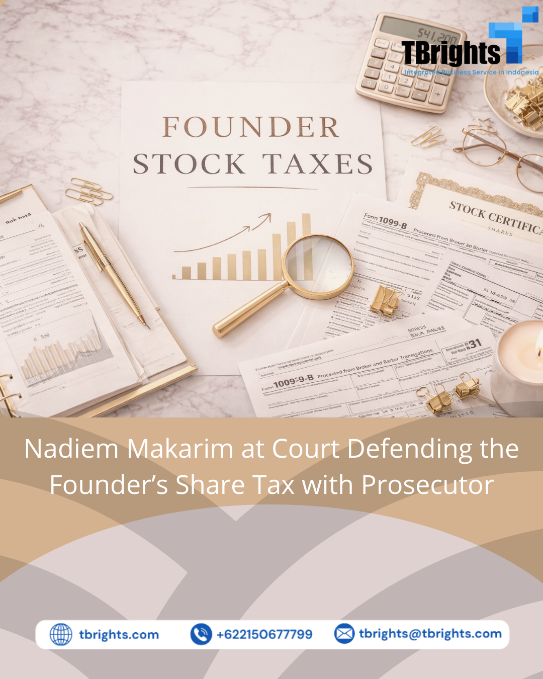 Nadiem Makarim at Court Defending the Founder’s Share Tax with Prosecutor